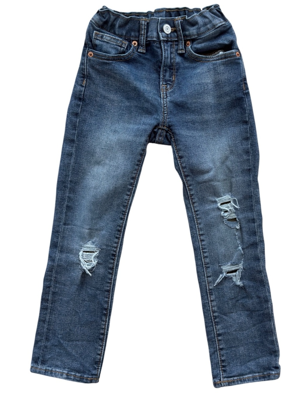 Old Navy Boys Kids Karate Slim 360 Stretch Built-In Tough Ripped Jeans. 5.